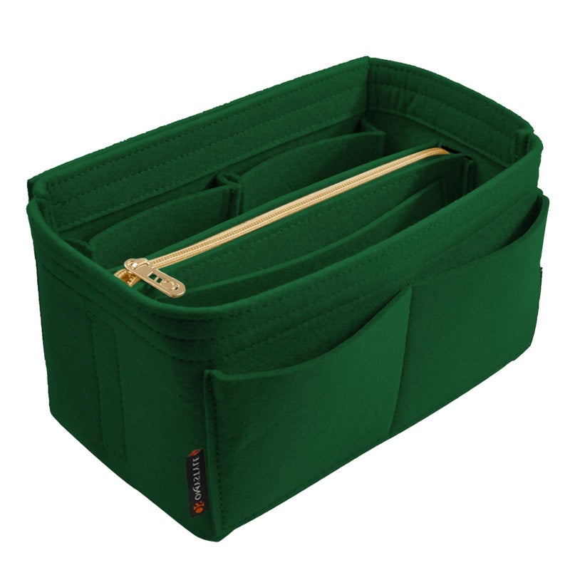 OMYSTYLE Green Organizer Insert, Felt Tote Bag Organizer Insert with 5 Sizes, Handbag Dividers for Inside Purse, Compatible with Longchamp, Neverful, Speedy and More